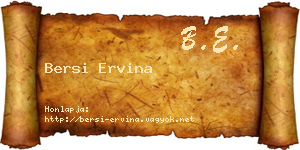 Bersi Ervina névjegykártya